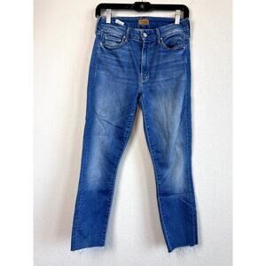 MOTHER Looker Ankle Fray Jeans Birds of Paradise Wash Size 27
